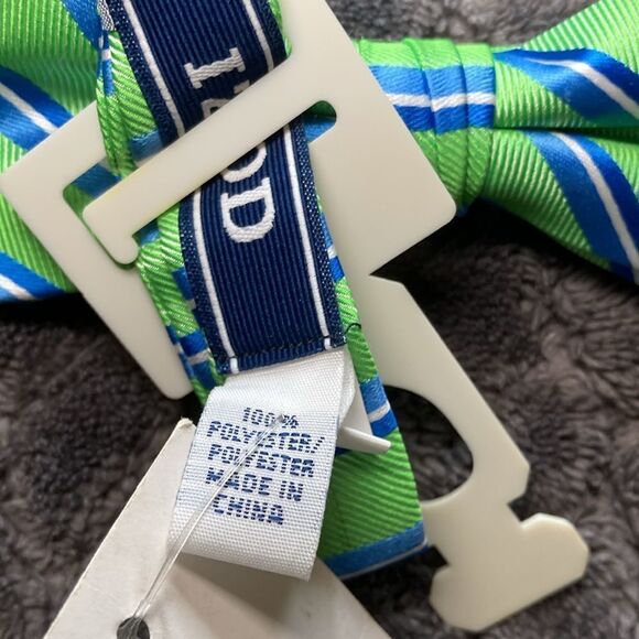 NWT (2) IZOD Green/ Blue Striped & Blue/ White Bow tie prom formal - Picture 3 of 9